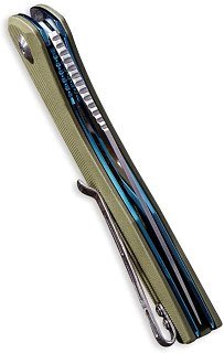 Нож Civivi Baklash Flipper Knife G10 Handle (3.5" 9Cr18MoV Blade) green  - фото 7