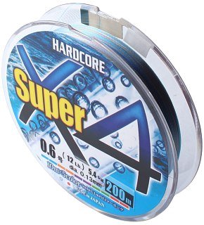 Шнур Yo-Zuri Duel Hardcore super X4 PE 0.6 200м 0,13мм 5,4кг 5 color