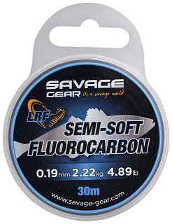 Леска Savage Gear Semi-soft fluorocarbon LRF 30м 0,19мм 2,22кг 4,89lbs clear - фото 1