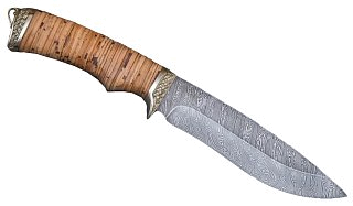 Нож ИП Семин Близнец дамасская сталь литье береста кость - фото 4